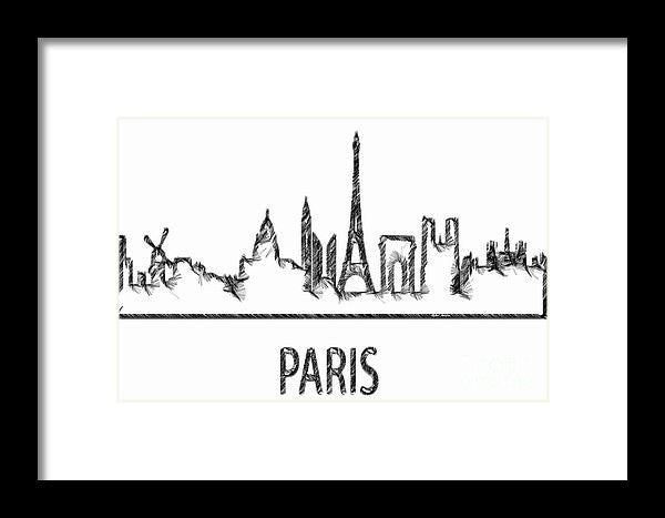 Framed Print - Paris Silouhette Sketch