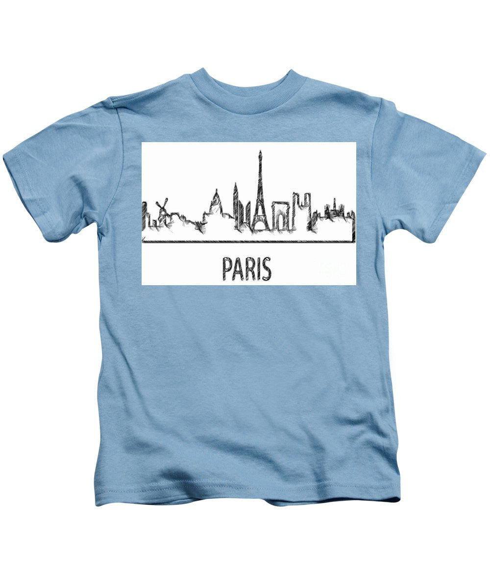 T-shirt pour enfant - Croquis de silhouette de Paris