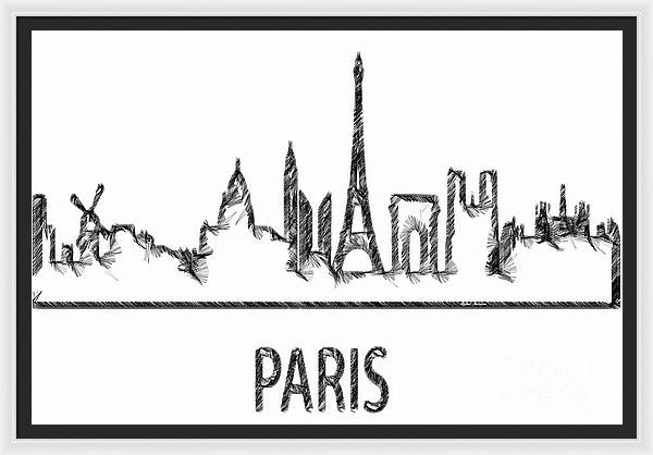 Framed Print - Paris Silouhette Sketch