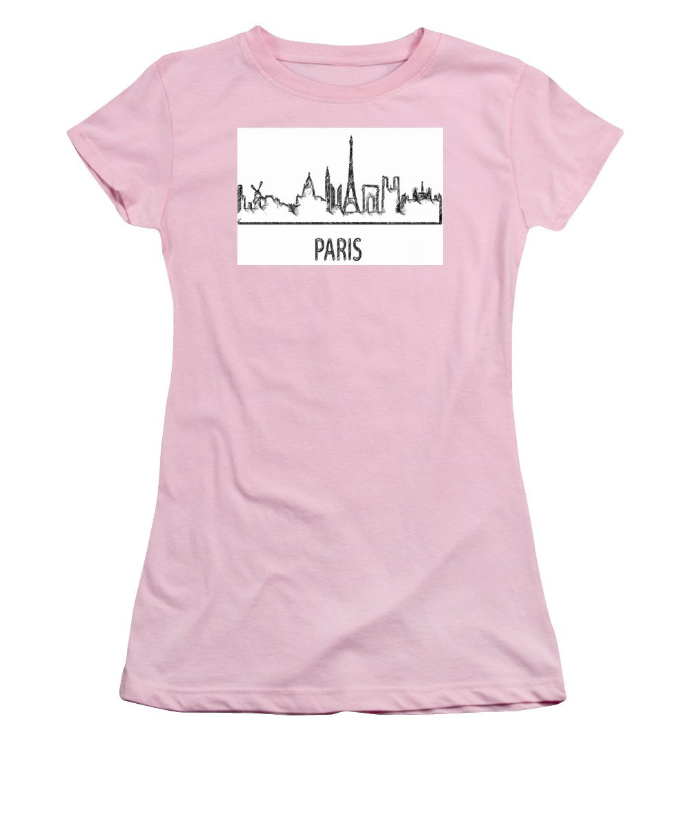 Women's T-Shirt (Junior Cut) - Paris Silouhette Sketch