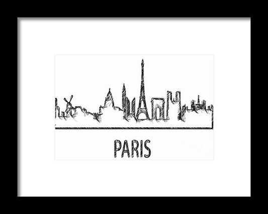 Framed Print - Paris Silouhette Sketch