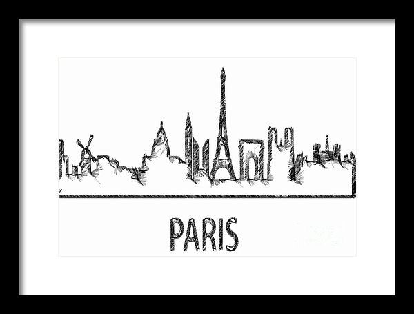 Framed Print - Paris Silouhette Sketch