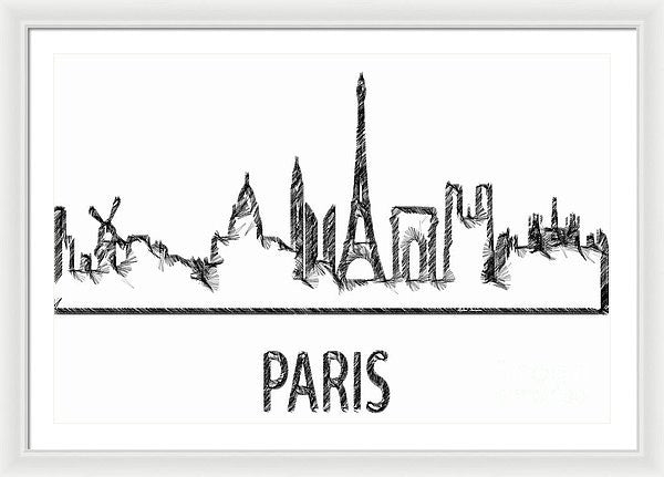 Framed Print - Paris Silouhette Sketch