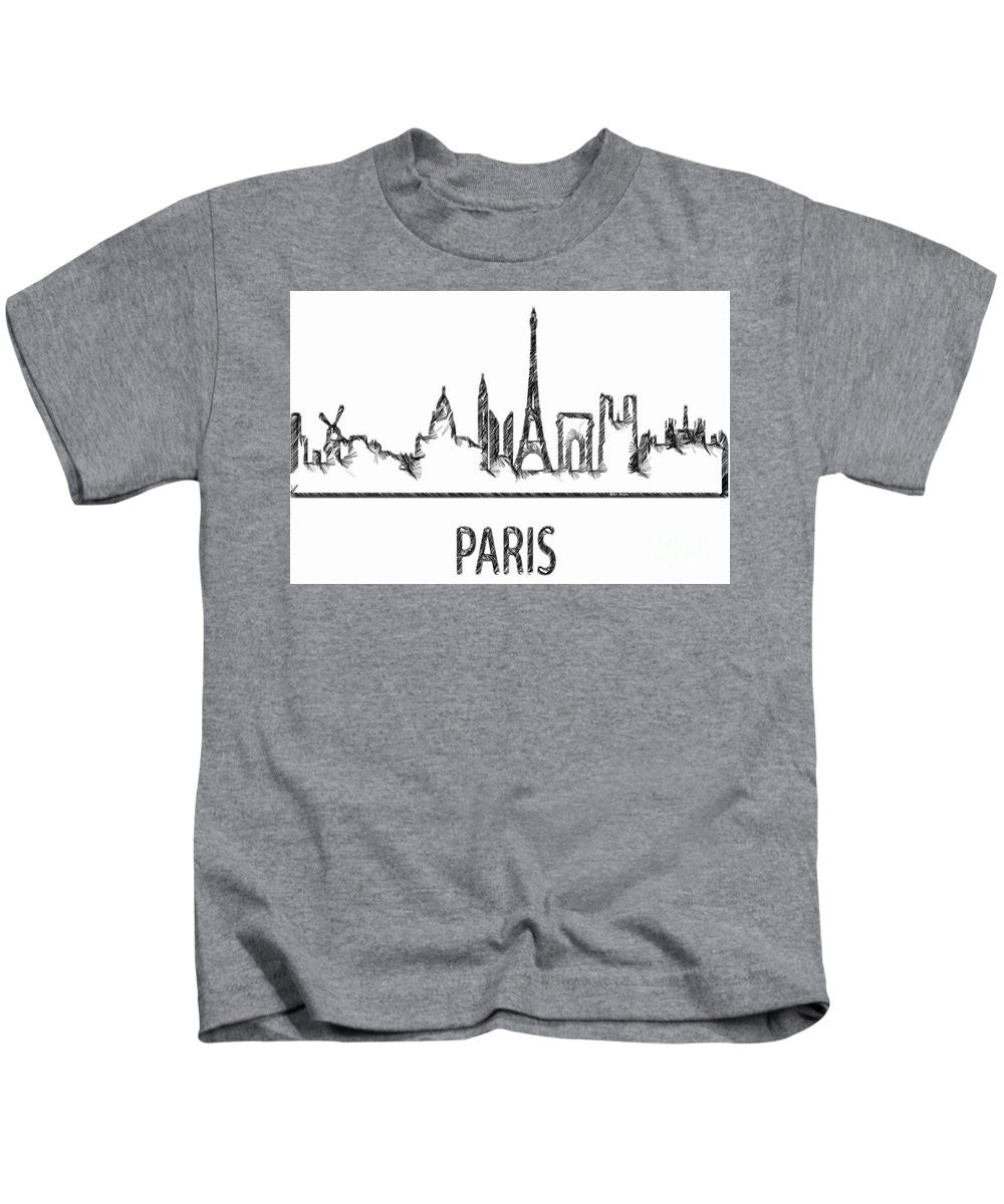 T-shirt pour enfant - Croquis de silhouette de Paris