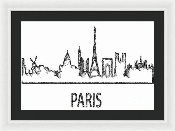 Framed Print - Paris Silouhette Sketch