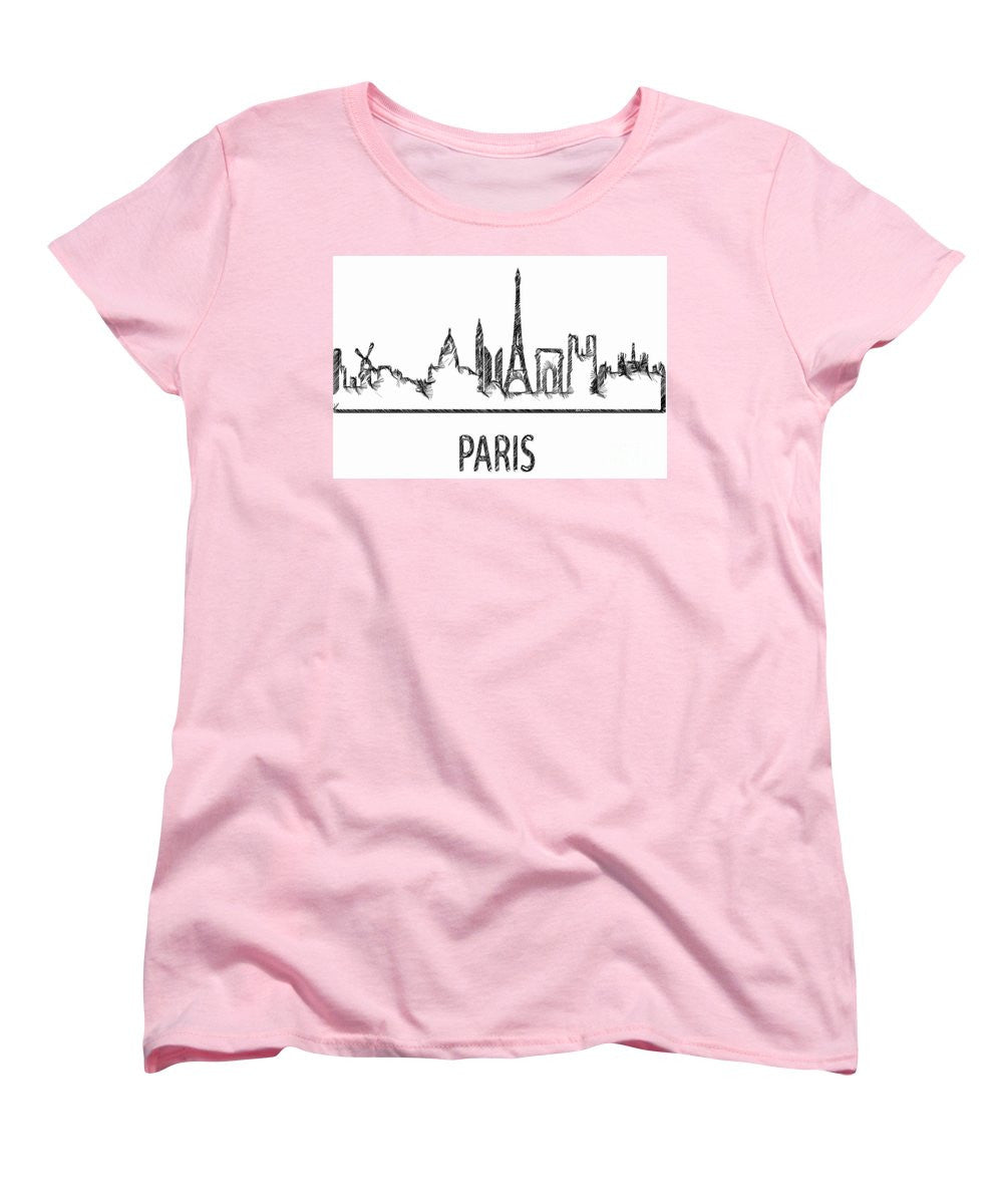 T-shirt femme (coupe standard) - Croquis silhouette de Paris