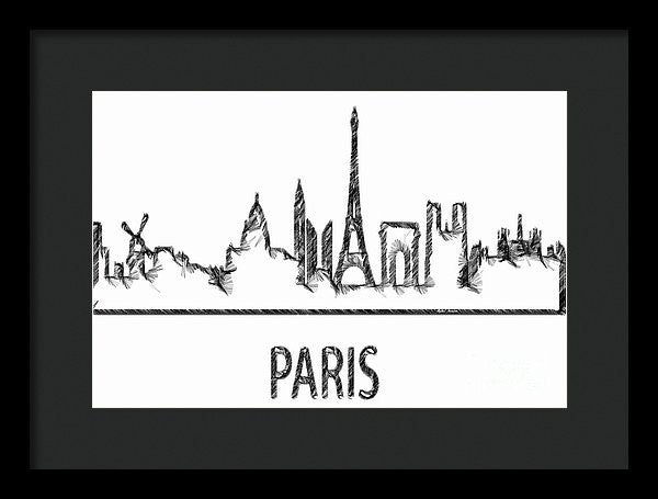 Framed Print - Paris Silouhette Sketch