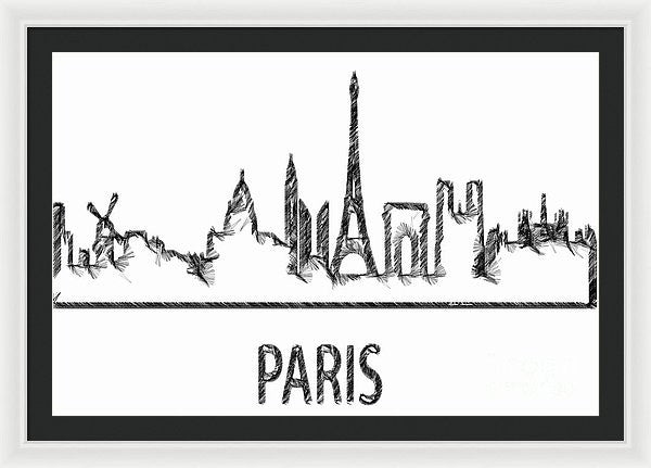 Framed Print - Paris Silouhette Sketch