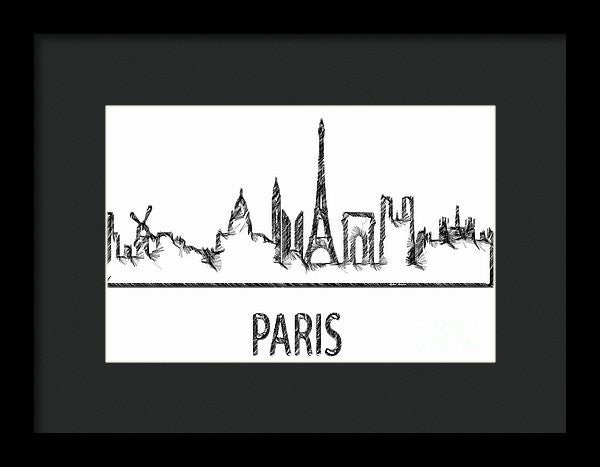 Framed Print - Paris Silouhette Sketch