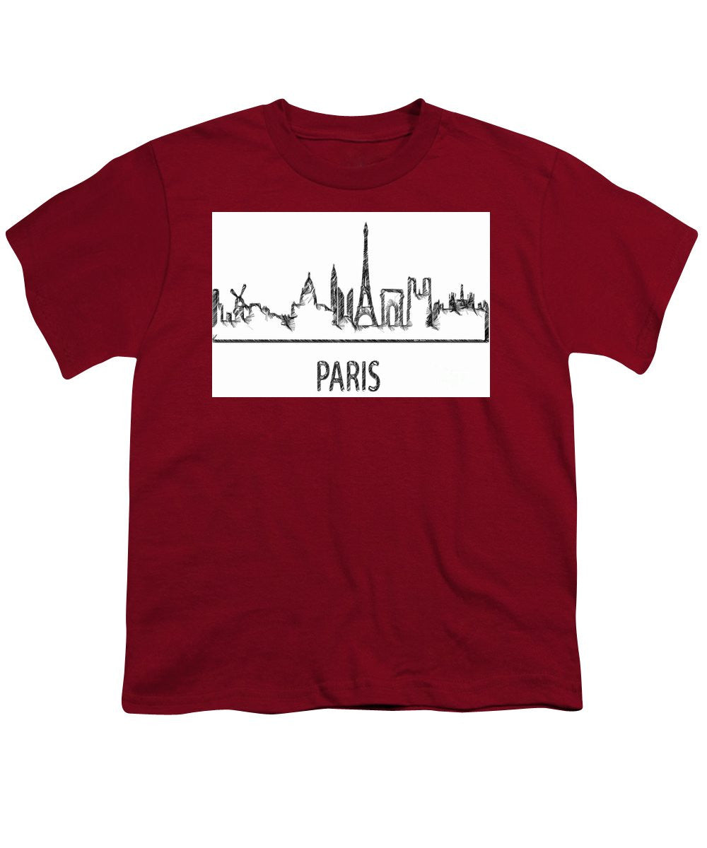 Youth T-Shirt - Paris Silouhette Sketch