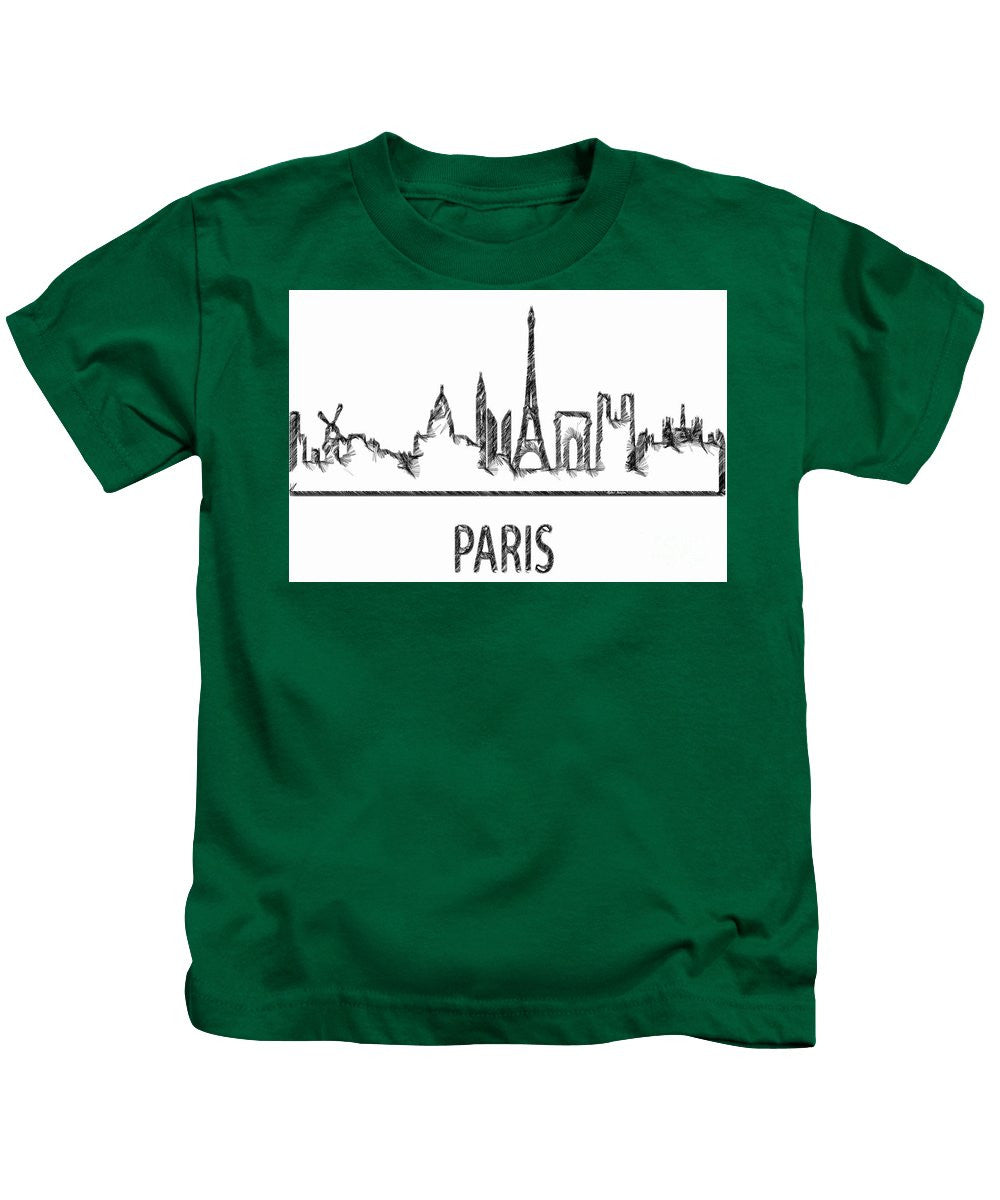 T-shirt pour enfant - Croquis de silhouette de Paris