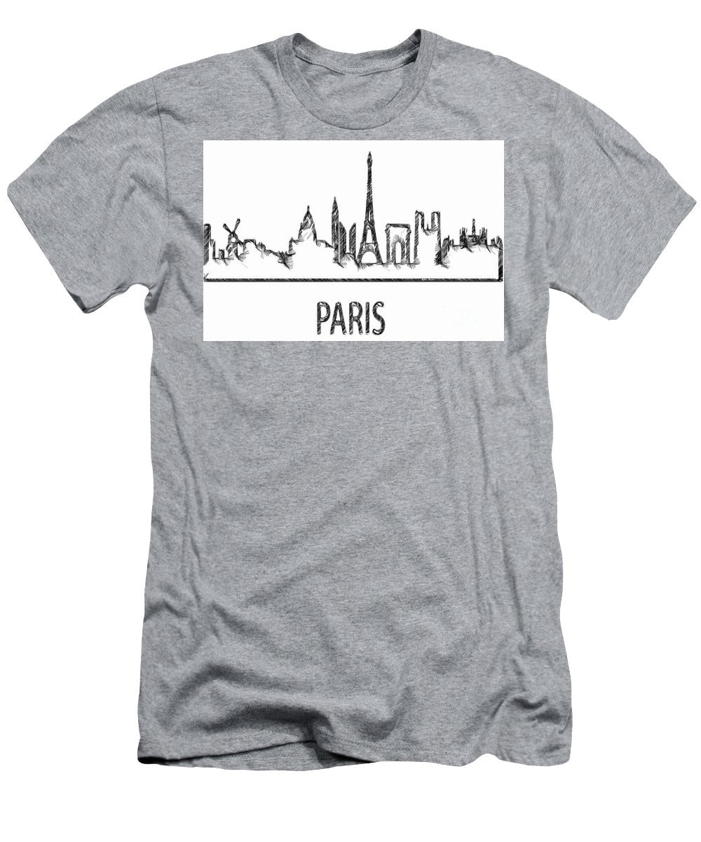 T-shirt homme (coupe ajustée) - Croquis de silhouette de Paris