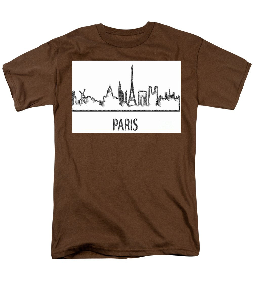 T-shirt pour homme (coupe standard) - Croquis de silhouette de Paris