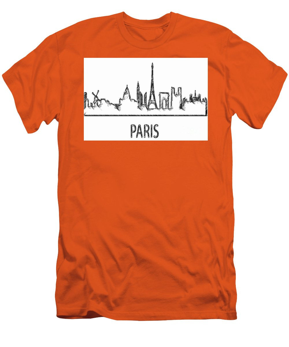 T-shirt homme (coupe ajustée) - Croquis de silhouette de Paris