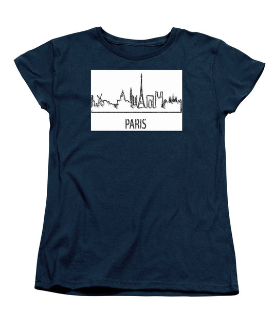 T-shirt femme (coupe standard) - Croquis silhouette de Paris