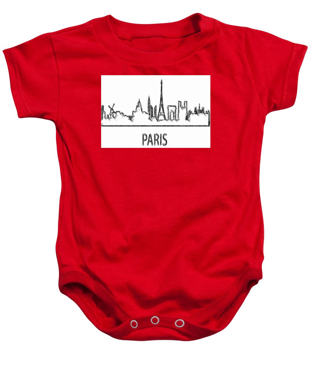 Baby Onesie - Paris Silouhette Sketch