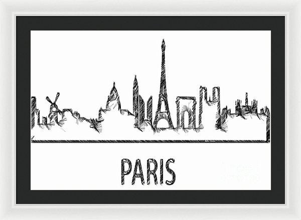 Framed Print - Paris Silouhette Sketch