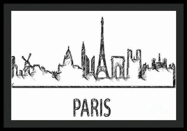 Framed Print - Paris Silouhette Sketch