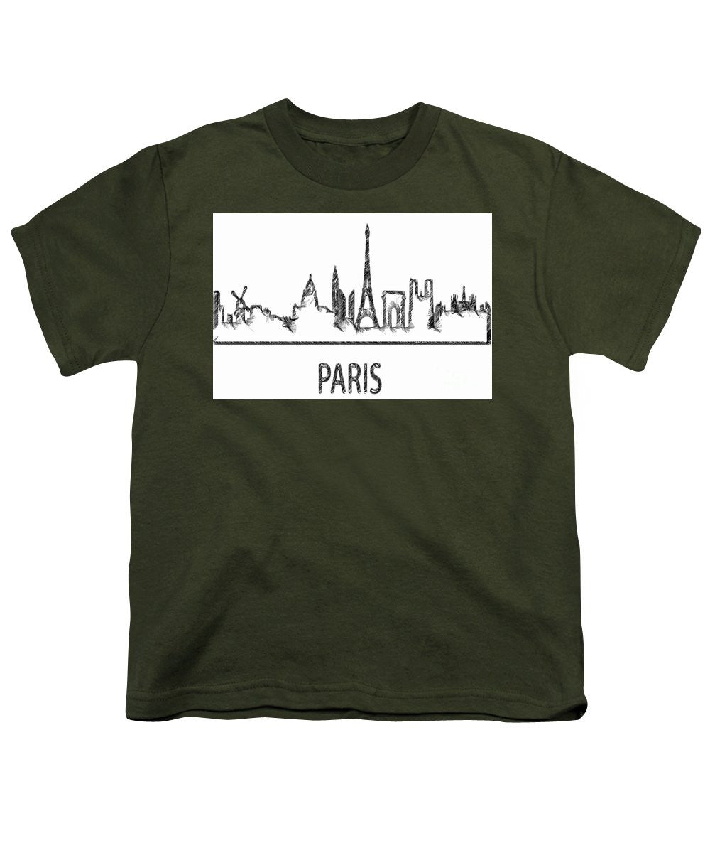 Youth T-Shirt - Paris Silouhette Sketch