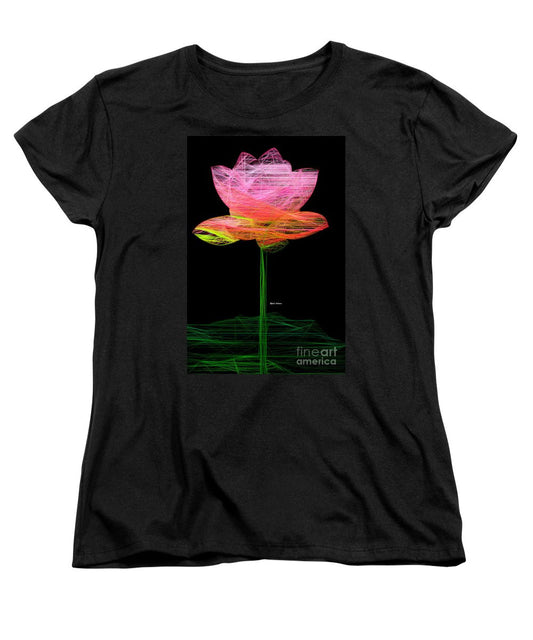 T-shirt femme (coupe standard) - Fleur rose