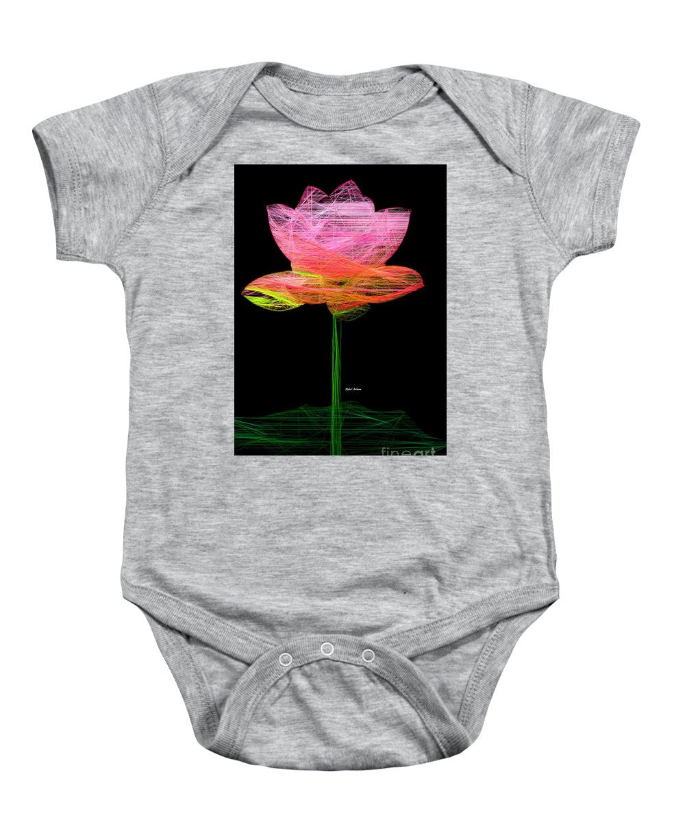 Grenouillère pour bébé - Fleur rose