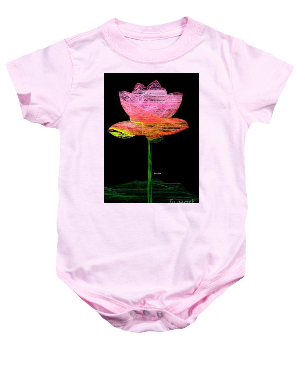 Grenouillère pour bébé - Fleur rose