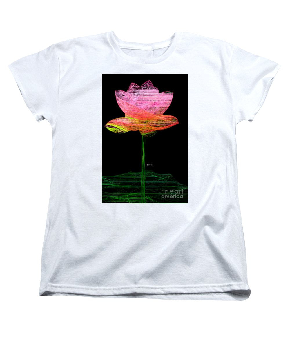 T-shirt femme (coupe standard) - Fleur rose