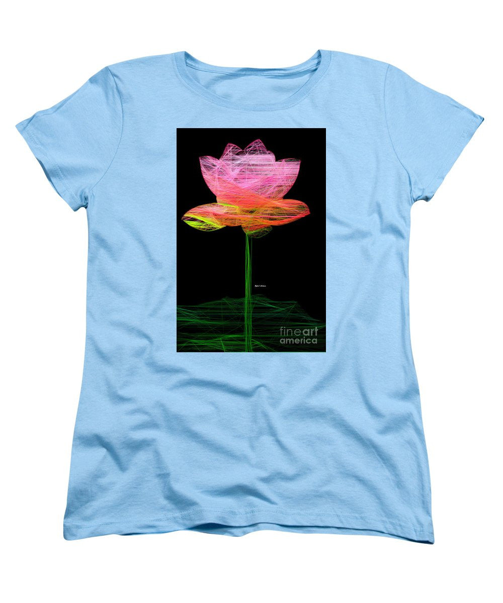 T-shirt femme (coupe standard) - Fleur rose