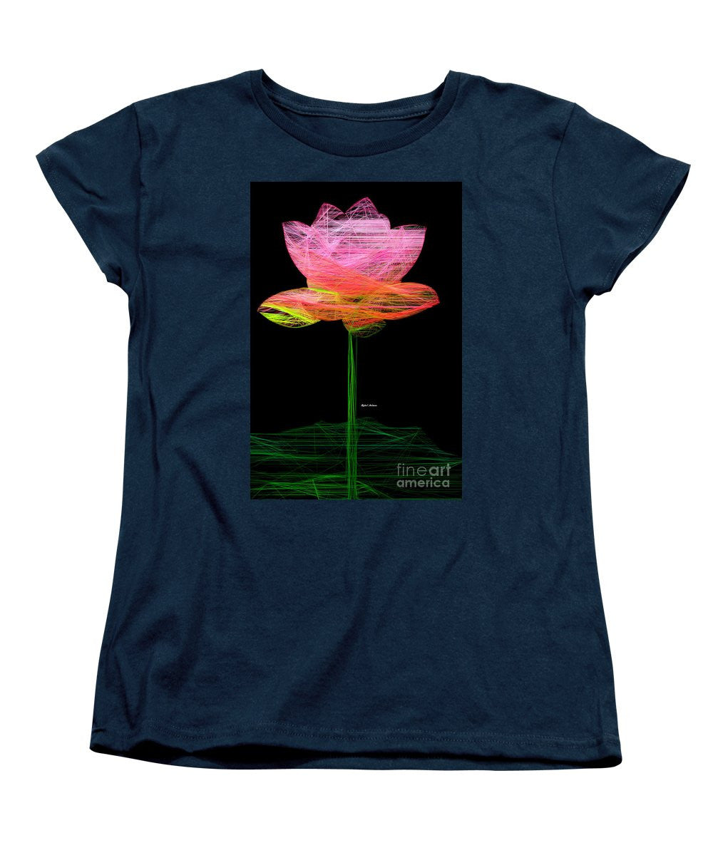 T-shirt femme (coupe standard) - Fleur rose