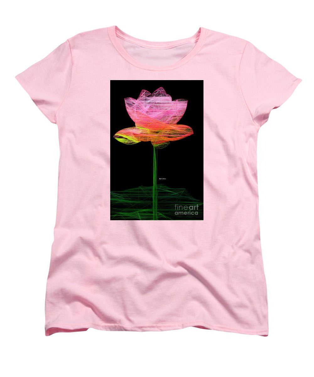 T-shirt femme (coupe standard) - Fleur rose