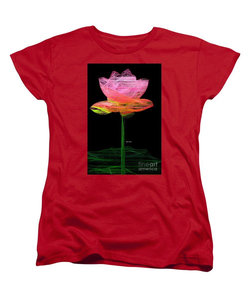 T-shirt femme (coupe standard) - Fleur rose