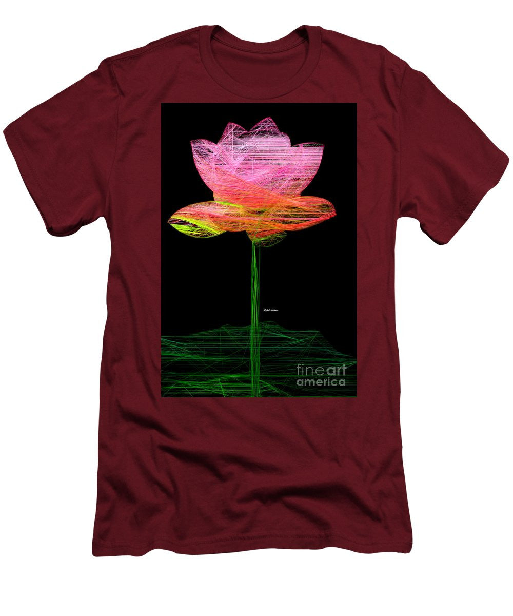 T-shirt pour homme (coupe ajustée) - Fleur rose