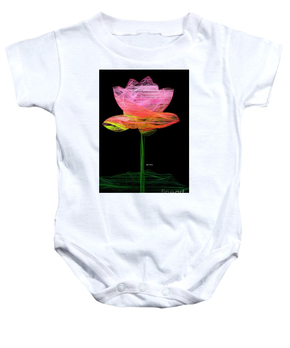 Grenouillère pour bébé - Fleur rose