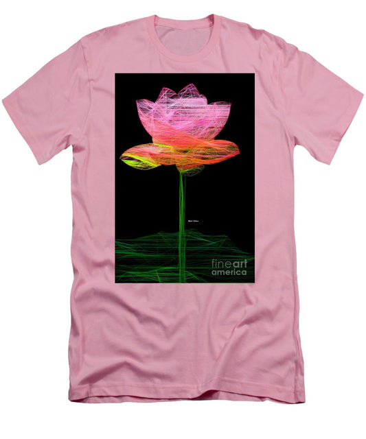 T-shirt pour homme (coupe ajustée) - Fleur rose