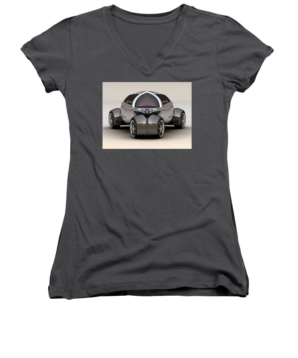 Women's V-Neck T-Shirt (Junior Cut) - Platinum Car 010