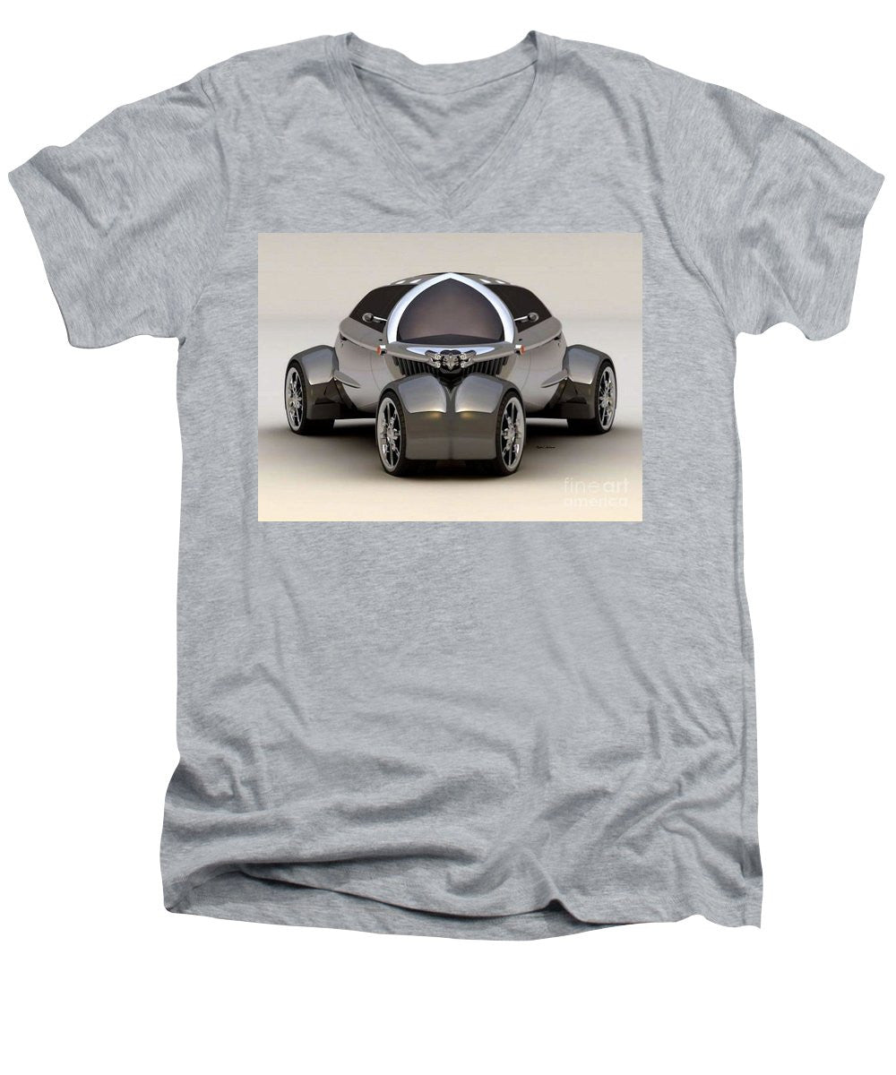 Men's V-Neck T-Shirt - Platinum Car 010