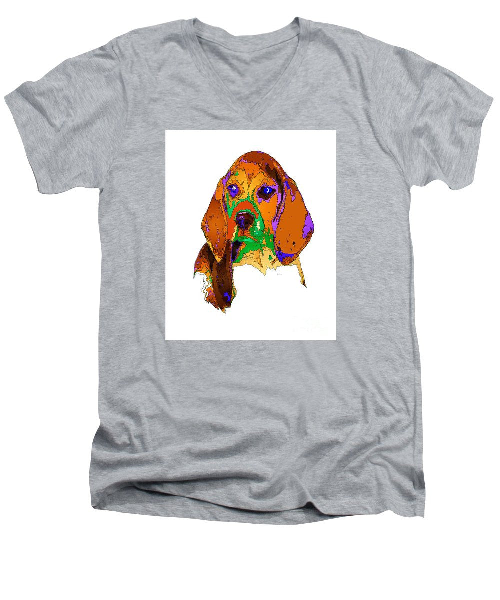 Men's V-Neck T-Shirt - Pookie. Pet Series