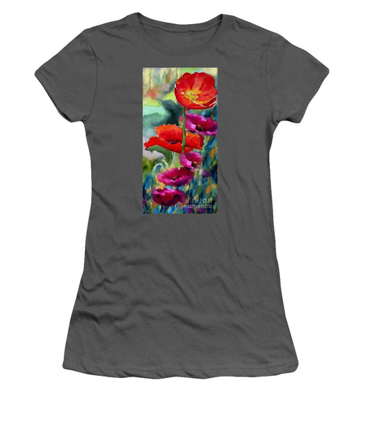 Women's T-Shirt (Junior Cut) - Poppies In Watercolor