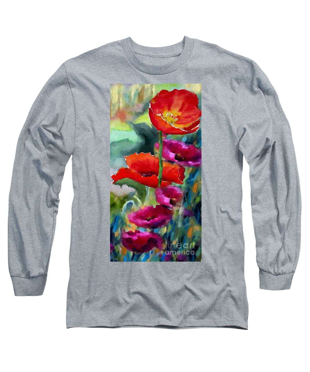 Long Sleeve T-Shirt - Poppies In Watercolor