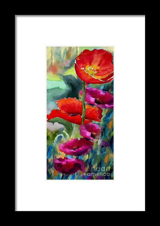 Framed Print - Poppies In Watercolor
