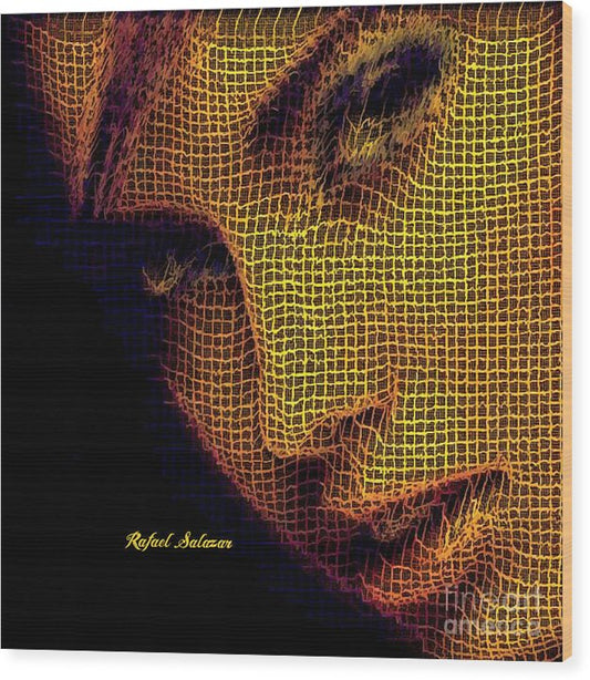 Portrait In Mesh - Wood Print