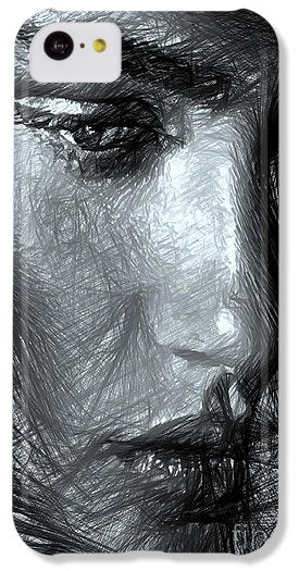 Portrait Of A Woman In Black And White - Phone Case