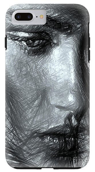 Portrait Of A Woman In Black And White - Phone Case