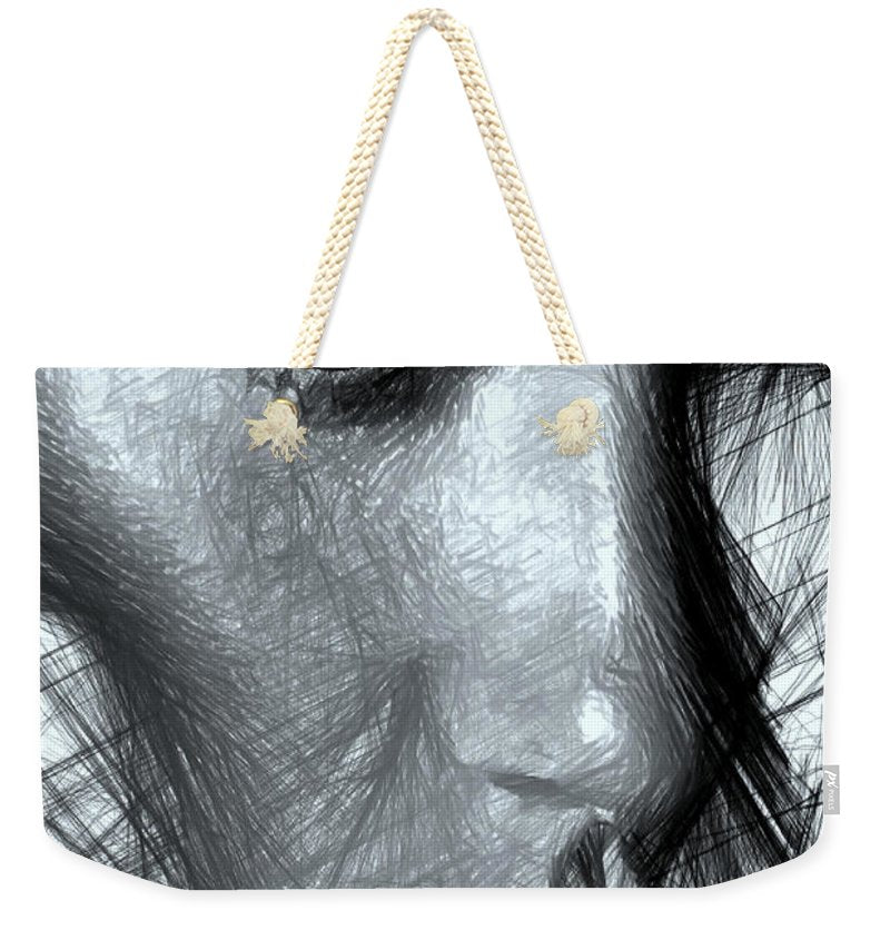 Portrait Of A Woman In Black And White - Weekender Tote Bag