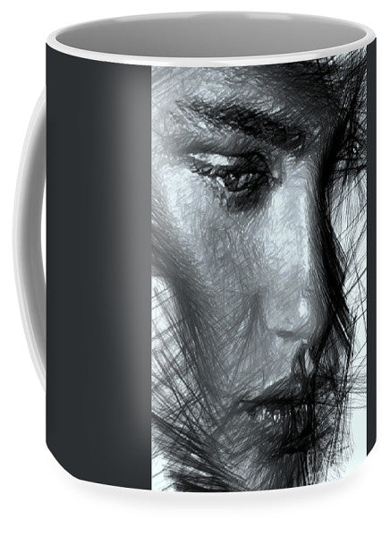 Portrait Of A Woman In Black And White - Mug
