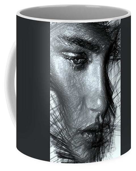 Portrait Of A Woman In Black And White - Mug