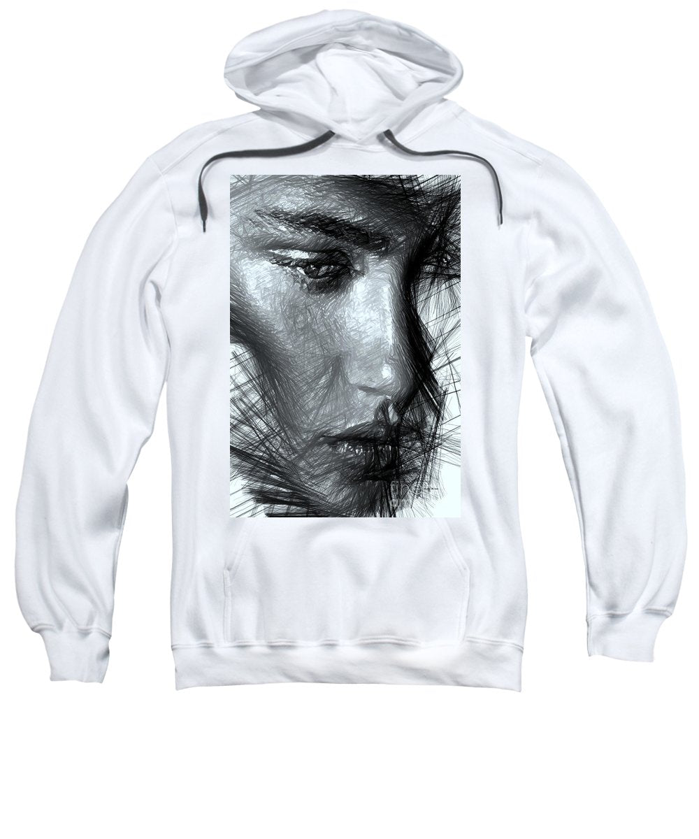 Portrait Of A Woman In Black And White - Sweatshirt