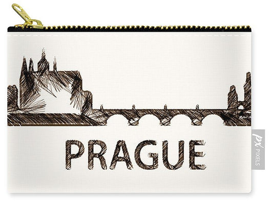 Carry-All Pouch - Prague Czech Republic Silouhette Sketch