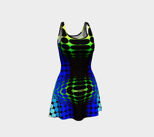 Geometric 9713 Flare Dress