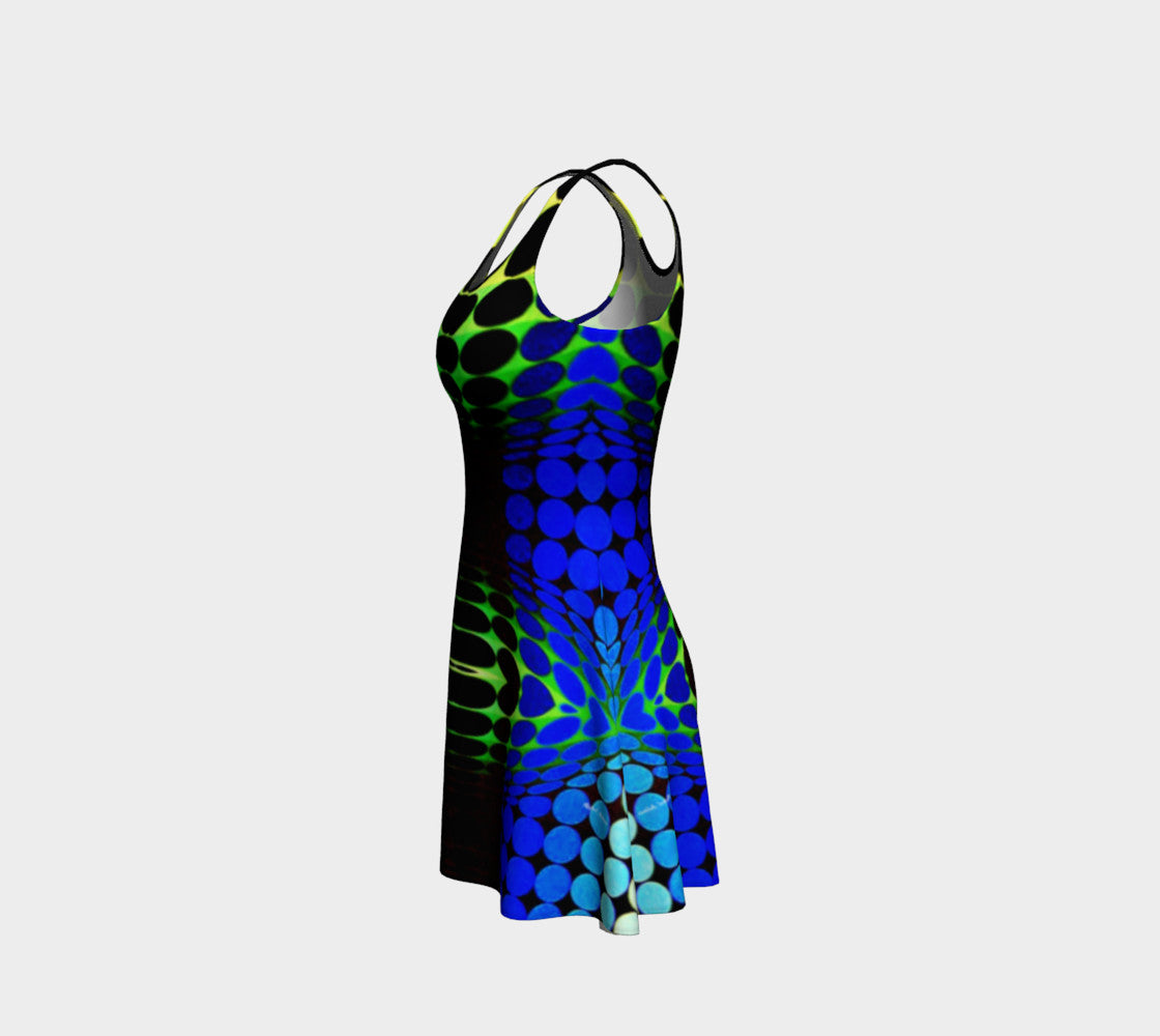 Geometric 9713 Flare Dress